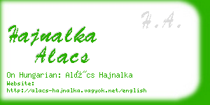 hajnalka alacs business card